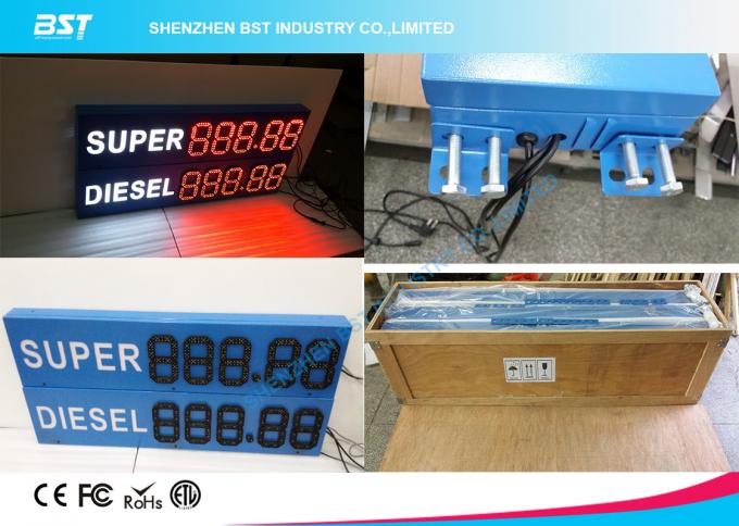Front Access Outdoor Led Gas Price Display With Remote Control , Waterproof Cabinet 0