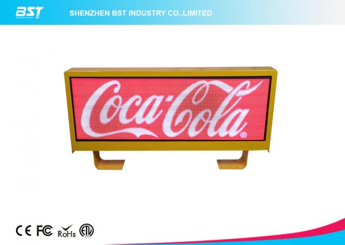 High Density P5 Taxi Led Display 1R1G1B , Taxi Roof Advertising Signs 0