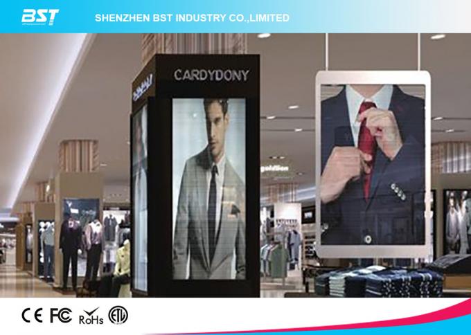 P5mm Transparent LED Screen Display , Flexible glass advertising led screen diffrerent shape 0