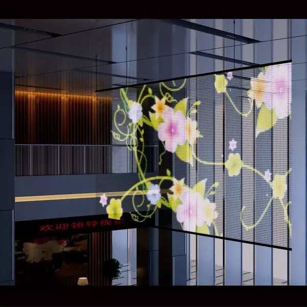 Light Weight LED Transparent Mesh Screen P10 Full Color Display For Fast Installation 2