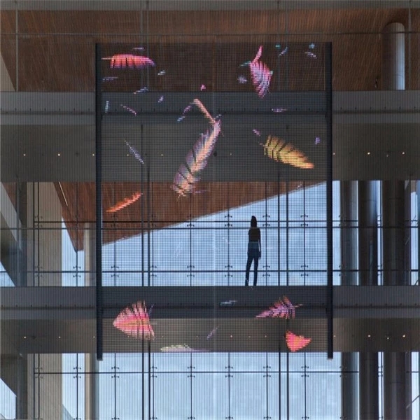 Light Weight LED Transparent Mesh Screen P10 Full Color Display For Fast Installation 3