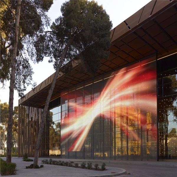 Light Weight LED Transparent Mesh Screen P10 Full Color Display For Fast Installation 4
