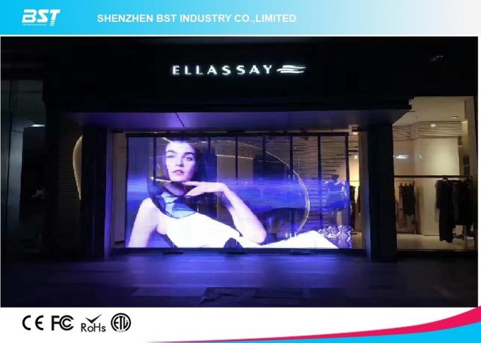 Light Weight LED Transparent Mesh Screen P10 Full Color Display For Fast Installation 0