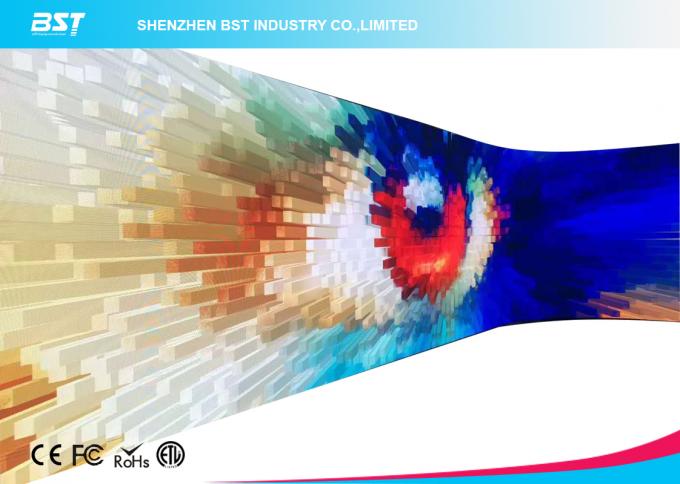 Multi Color Curved LED Screen Curtain Wall Large Wide View Angle 160° 0