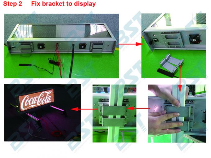 P5mm Taxi Advertising Screens , Waterproof IP65 Taxi Top LED Display 192 X 64 Dot Resolution 2