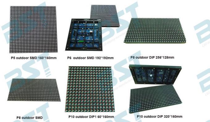 Commercial Advertising P10 Outdoor Full Color Led Display Screen ,1/4 Scan 0
