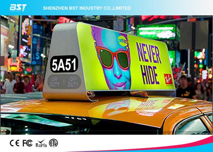 Ultral Thin High Resolution Taxi Roof Led Display with Acrylic Glass 75mm Deepth 6