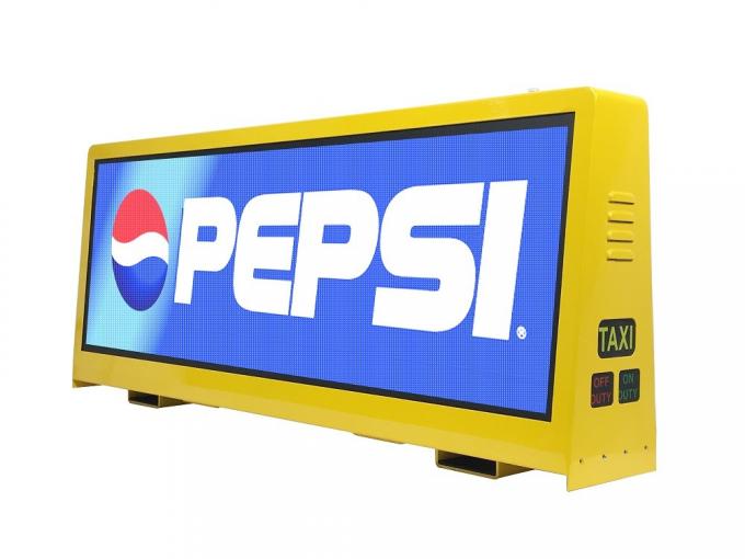 RGB Video Taxi Top Led Display Advertising Light Box With 4g / Wifi Control 2