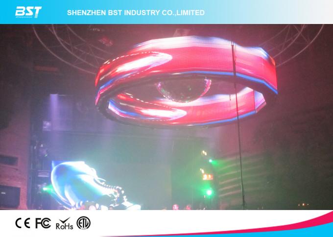 Flexible 1R1G1B 43264 dot/m2  60HZ P4.81mm Full Color Curve Large Led Display Screen 4