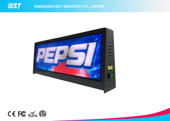 Waterproof IP65 Led Light Display Taxi Roof Advertising Signs With Aluminum Cabinet