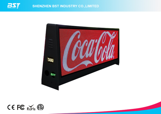 Full Color P5mm Taxi top LED Display With Large Viewing Angle , Led Taxi Roof Signs