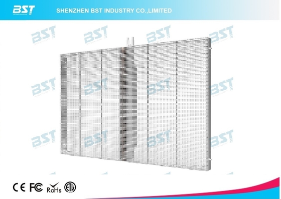 P5mm Transparent LED Screen Display , Flexible glass advertising led screen diffrerent shape