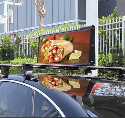 Full Color 4G Wireless P3 Taxi Top Screens 40000 Pixel per sqm Waterproof IP65 OEM