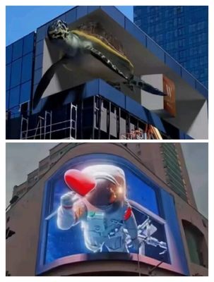 P4 Fixed Led Display Screen 240mmX120mm Module Size for Curved Building Exterior
