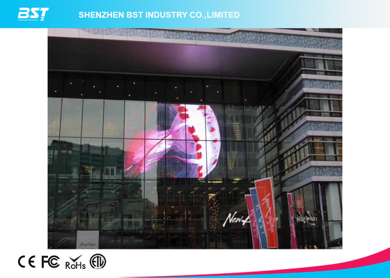 Flexible Transparent LED Curtain 10000 Dots Per Sqm 1920hz For Shopping mall