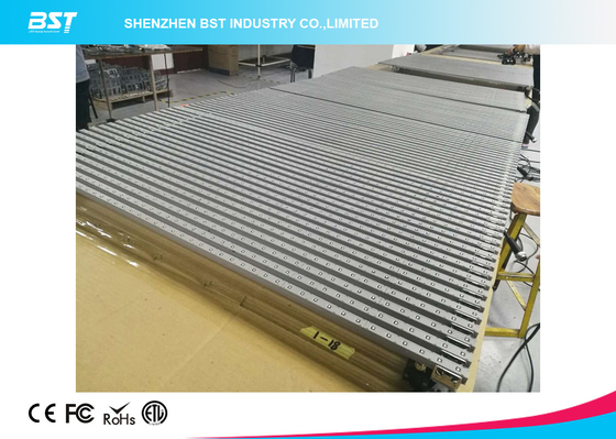 Flexible Transparent LED Curtain 10000 Dots Per Sqm 1920hz For Shopping mall