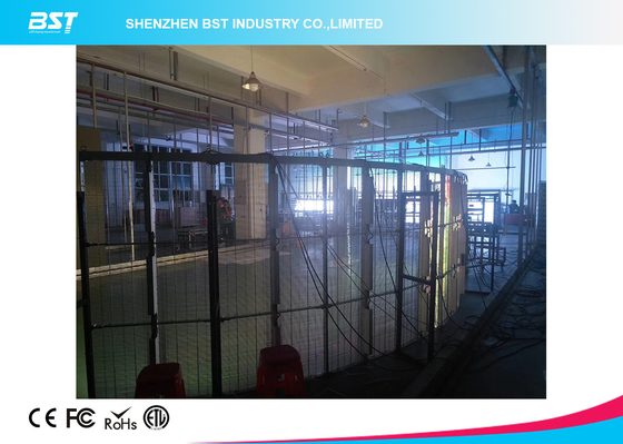 Flexible Transparent LED Curtain 10000 Dots Per Sqm 1920hz For Shopping mall
