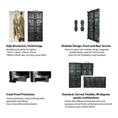 Indoor LED Display with Free Combination 7680hz Magnetic Module and 16bit Gray Scale