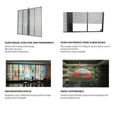 TSF Series, Transparent led display for indoor fixed, ultra thin panel design, lightweight