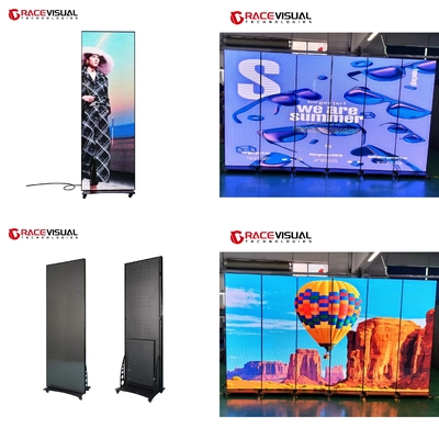 WIFI Control-3840 Hz High Fresh Rate-P 2.5 mm IPoster-Wheel Base-Bracket Standing-Indoor LED Screen