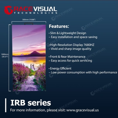IRB Series Indoor LED Display – 7680Hz High Refresh, 1.9mm–3.9mm Pixel Pitch, Curved Panel Options, Crash-Proof & Tool-Free Modular Design