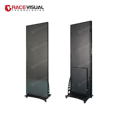 IP Series Digital Poster Display - Slim and Lightweight (38kg) Freestanding with Wheeled Base or Wall-Mounted Indoor LED Screen
