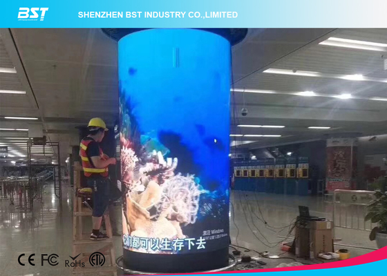 360 Degree Flex LED Video Wall , Waterproof Flexible LED Panel 1920Hz