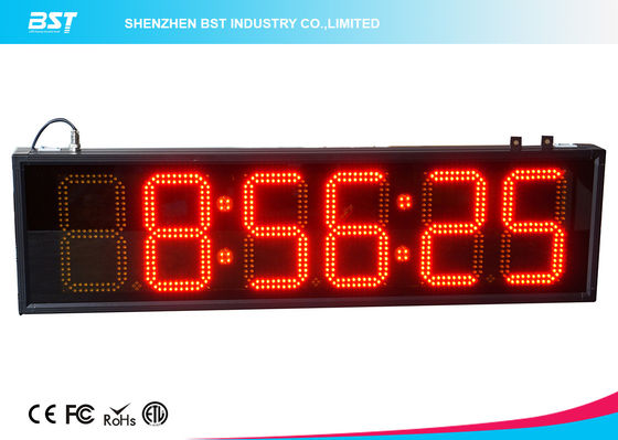 buy 6 Inch Red Digital Led Clock Display Support 12 / 24 Hour Format Switch online manufacturer